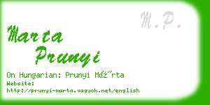marta prunyi business card